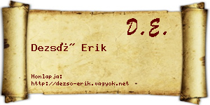 Dezső Erik névjegykártya